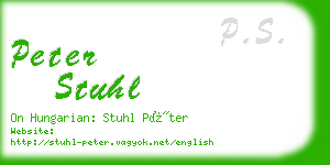 peter stuhl business card